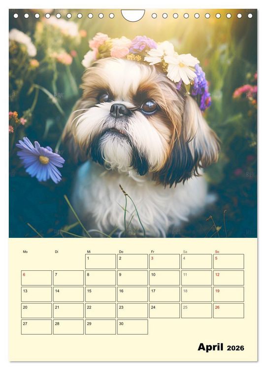 Produktbild: Shih Tzu Alarm. Gl&uuml;ckliche Wuschelk&ouml;pfe (Wandkalender 2026 DIN A4 hoch), CALVENDO Monatskalender