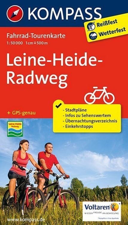 Produktbild: KOMPASS Fahrrad-Tourenkarte Leine-Heide-Radweg 1:50.000