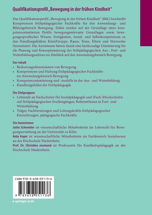 Produktbild: Qualifikationsprofil &bdquo;Bewegung in der fr&uuml;hen Kindheit&ldquo;