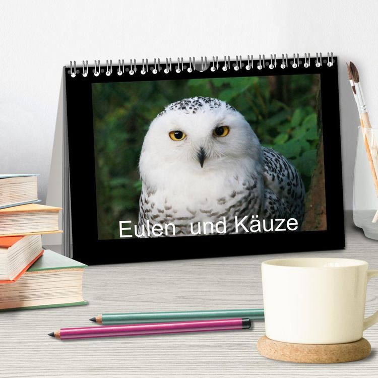 Produktbild: Eulen und K&auml;uze (Tischkalender 2026 DIN A5 quer), CALVENDO Monatskalender