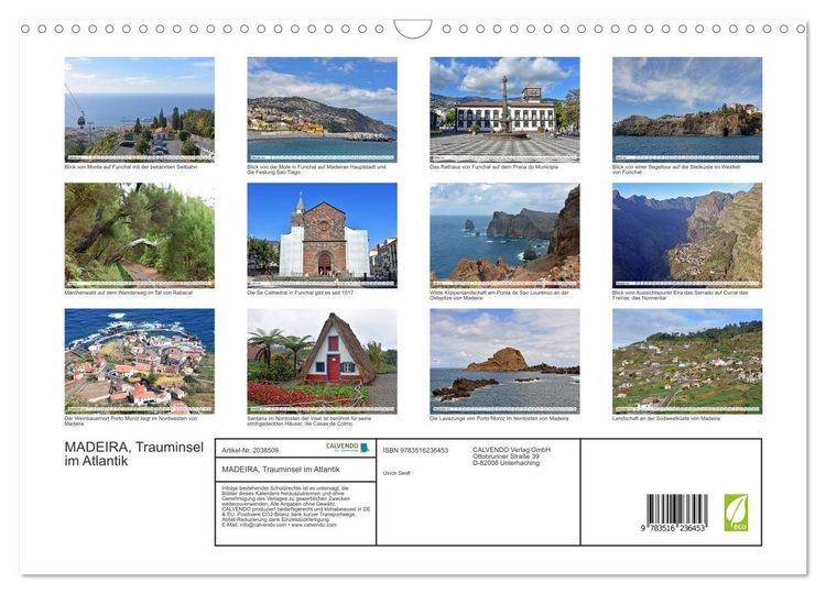 Produktbild: MADEIRA, Trauminsel im Atlantik (Wandkalender 2026 DIN A3 quer), CALVENDO Monatskalender