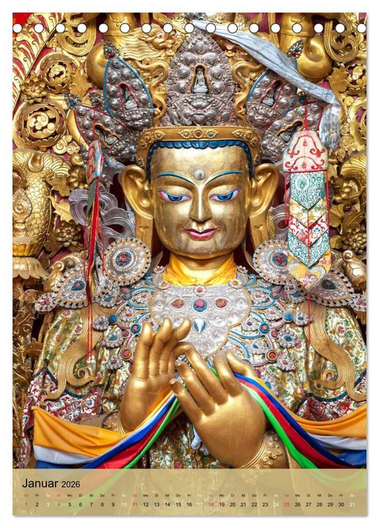 Produktbild: BUDDHA in GOLD (Tischkalender 2026 DIN A5 hoch), CALVENDO Monatskalender