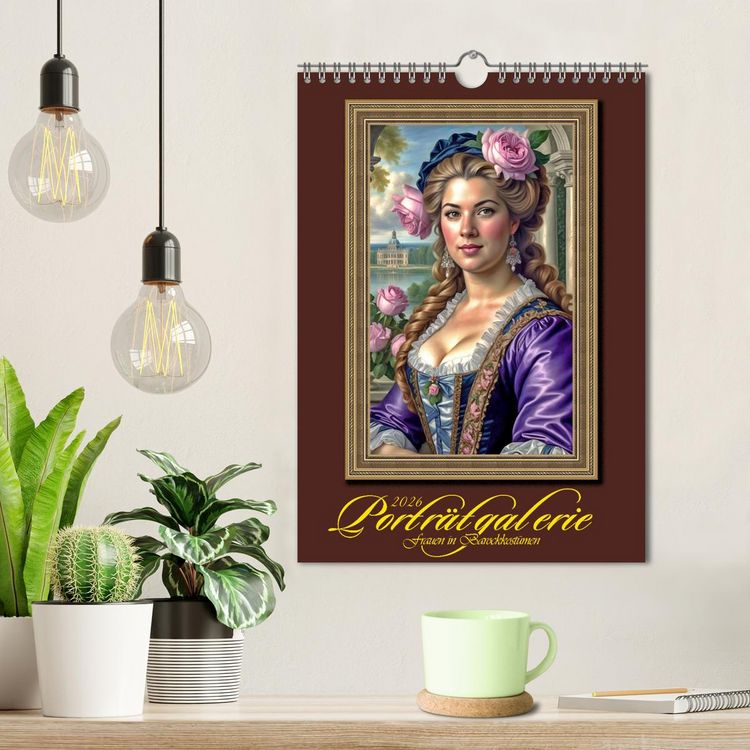 Produktbild: Portr&auml;tgalerie, Frauen in Barockkost&uuml;men (Wandkalender 2026 DIN A4 hoch), CALVENDO Monatskalender