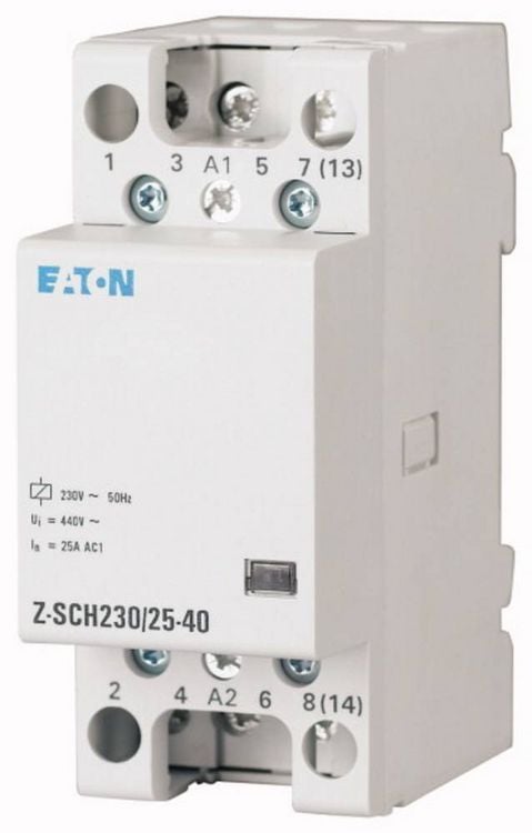 Produktbild: Eaton Z-SCH230/25-22 Installationssch&uuml;tz Nennspannung: 230 V, 240 V Schaltstrom (max.): 25 A 2 Schlie&szlig;er, 2 &Ouml;ffner 1 St.