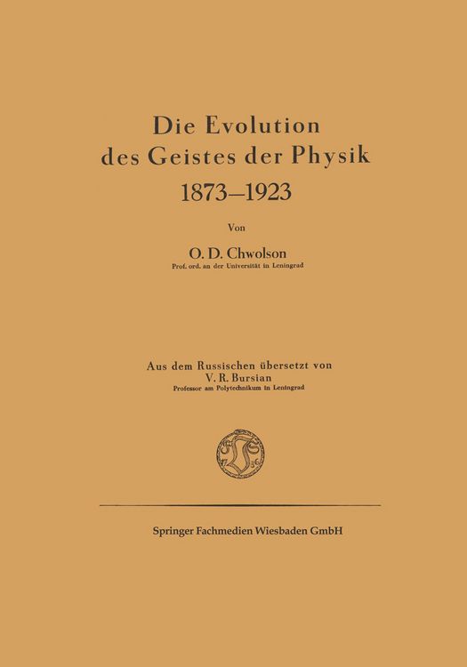 Produktbild: Die Evolution des Geistes der Physik 1873&ndash;1923