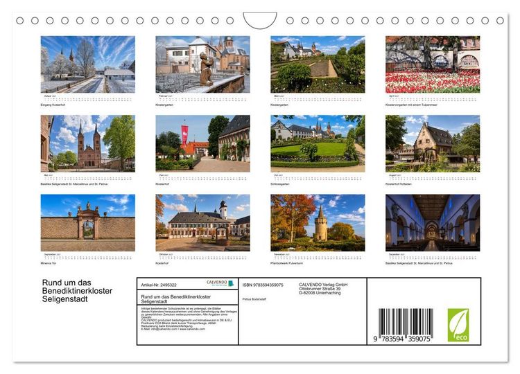 Produktbild: Rund um das Benediktinerkloster Seligenstadt (Wandkalender 2027 DIN A4 quer), CALVENDO Monatskalender