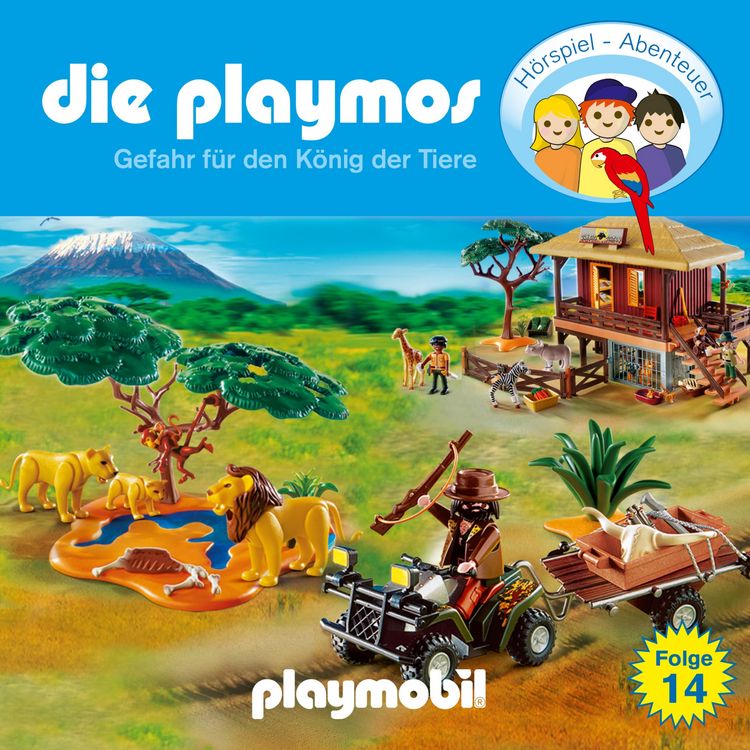 Produktbild: Die Playmos - Das Original Playmobil H&ouml;rspiel, Folge 14: Gefahr f&uuml;r den K&ouml;nig der Tiere