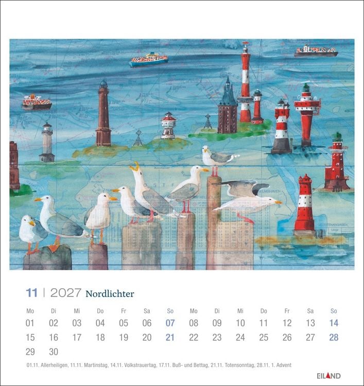 Produktbild: Nordlichter - See(h)karten Postkartenkalender 2027