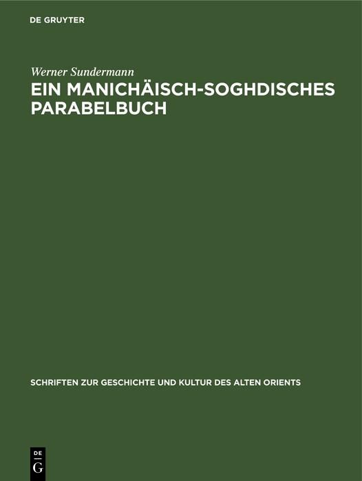 Produktbild: Ein manich&auml;isch-soghdisches Parabelbuch