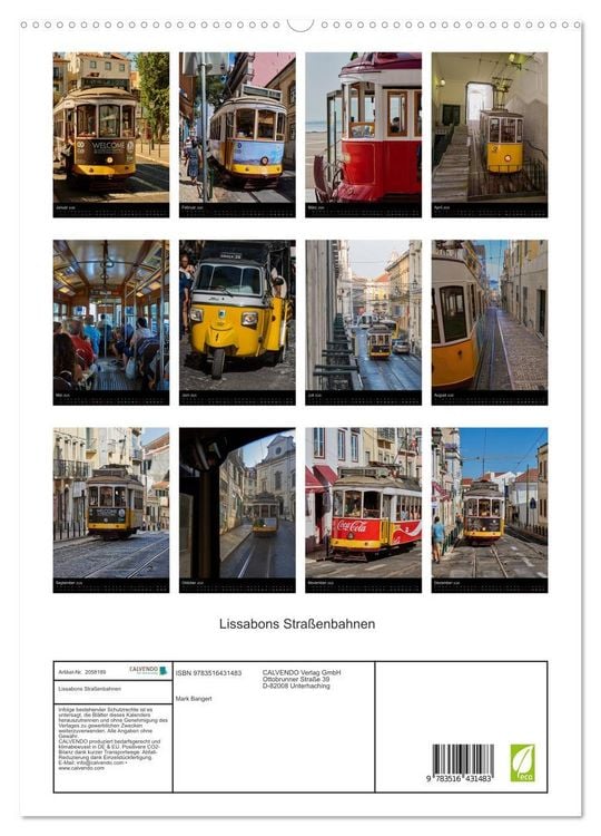 Produktbild: Lissabons Stra&szlig;enbahnen (hochwertiger Premium Wandkalender 2026 DIN A2 hoch), Kunstdruck in Hochglanz