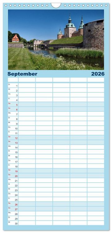 Produktbild: Familienplaner 2026 - Wundervolles Schweden mit 5 Spalten (Wandkalender, 21 x 45 cm) CALVENDO