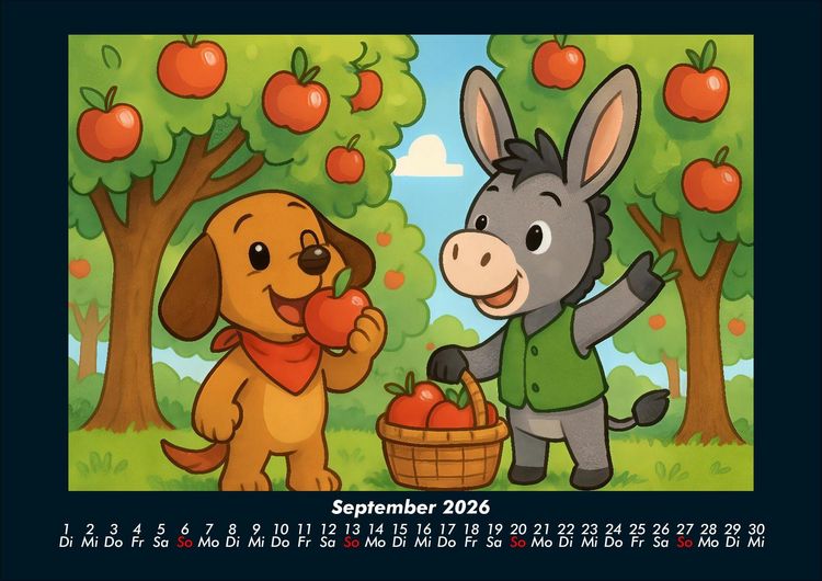 Produktbild: Wuff & Huf - Festliche Freundschaft 2026 Fotokalender DIN A4