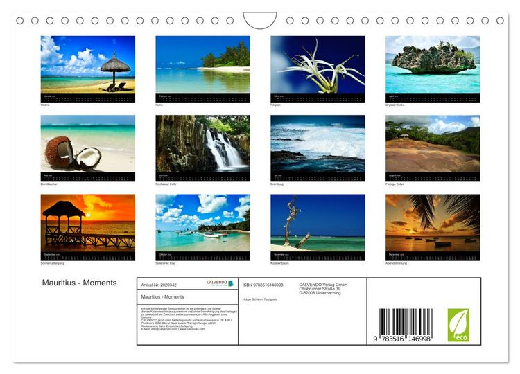 Produktbild: Mauritius - Moments (Wandkalender 2026 DIN A4 quer), CALVENDO Monatskalender