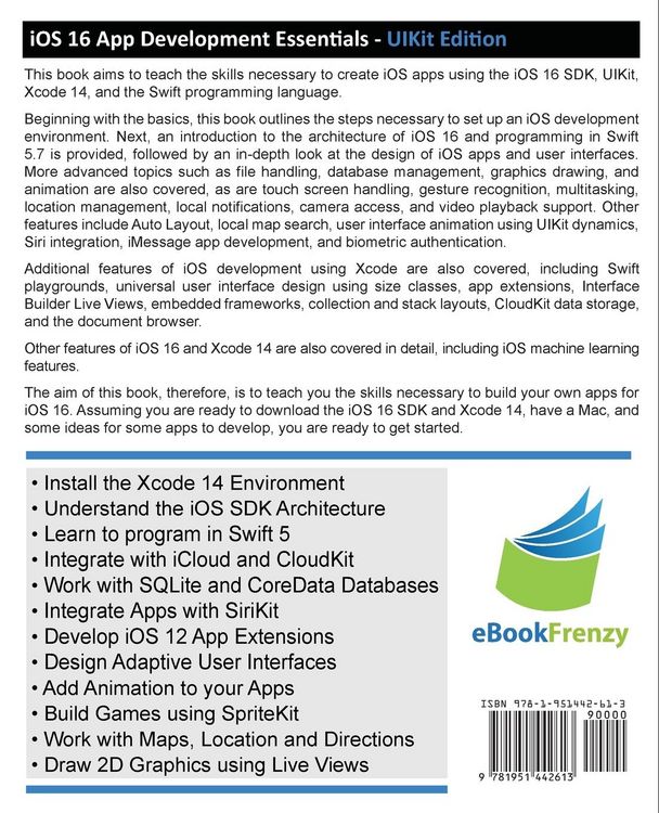 Produktbild: IOS 16 App Development Essentials - UIKit Edition