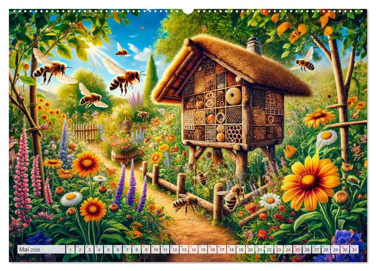 Produktbild: Tiere im Garten - Tierische Begegnungen in der gr&uuml;nen Oase (Wandkalender 2026 DIN A2 quer), CALVENDO Monatskalender