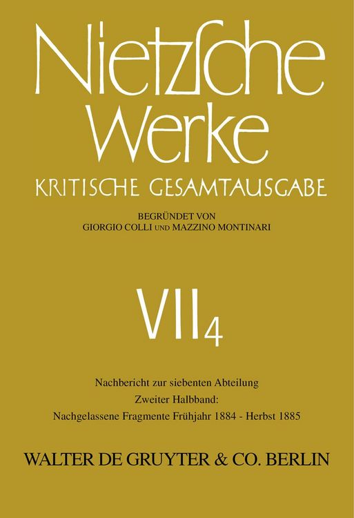 Produktbild: Nachgelassene Fragmente Fr&uuml;hjahr 1884 - Herbst 1885
