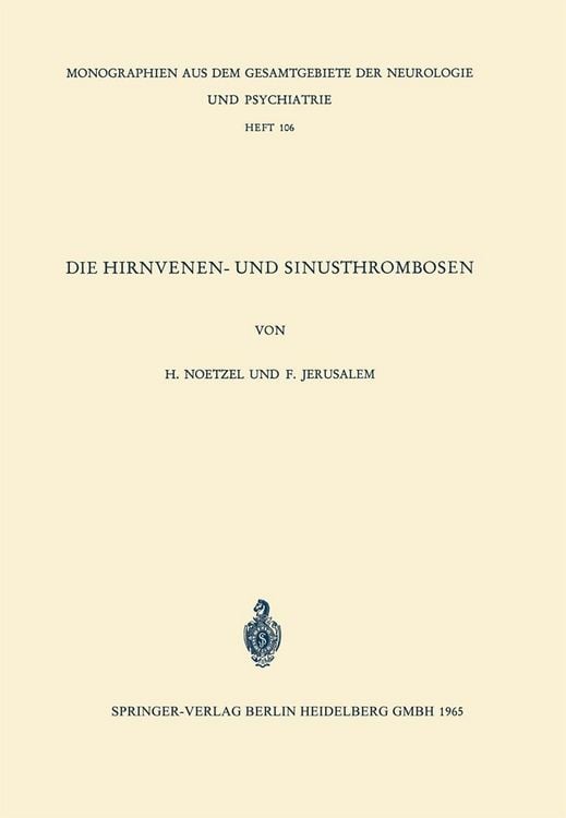 Produktbild: Die Hirnvenen- und Sinusthrombosen