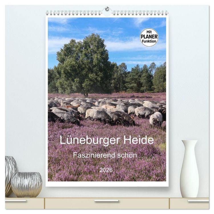 Produktbild: L&uuml;neburger Heide - Faszinierend sch&ouml;n (hochwertiger Premium Wandkalender 2026 DIN A2 hoch), Kunstdruck in Hochglanz