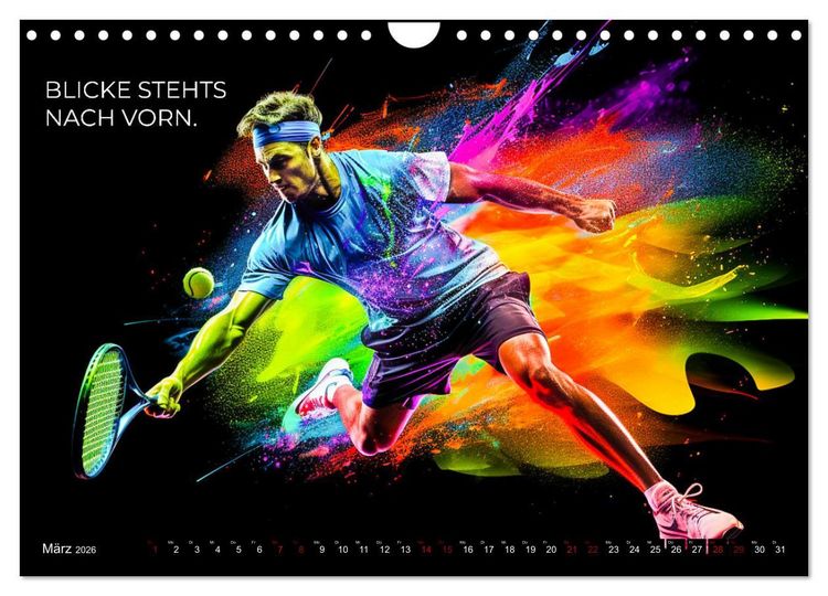 Produktbild: Tennis und Motivation (Wandkalender 2026 DIN A4 quer), CALVENDO Monatskalender