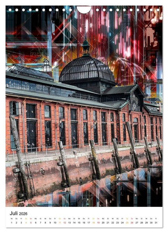 Produktbild: Hamburg bunte Stadt (Wandkalender 2026 DIN A4 hoch), CALVENDO Monatskalender
