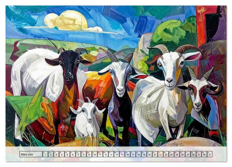 Produktbild: Farbenfrohe Tierbilder (Wandkalender 2026 DIN A3 quer), CALVENDO Monatskalender