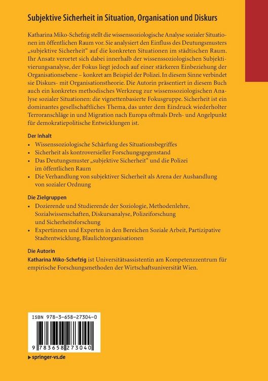 Produktbild: Subjektive Sicherheit in Situation, Organisation und Diskurs
