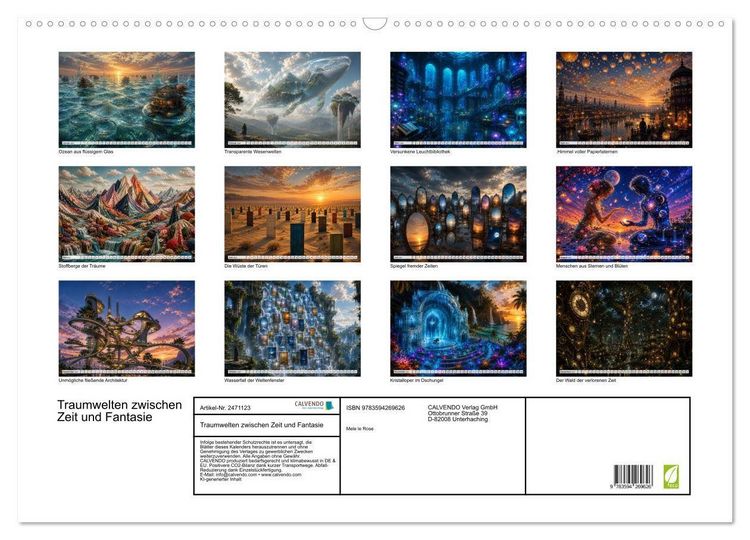 Produktbild: Traumwelten zwischen Zeit und Fantasie (Wandkalender 2027 DIN A2 quer), CALVENDO Monatskalender