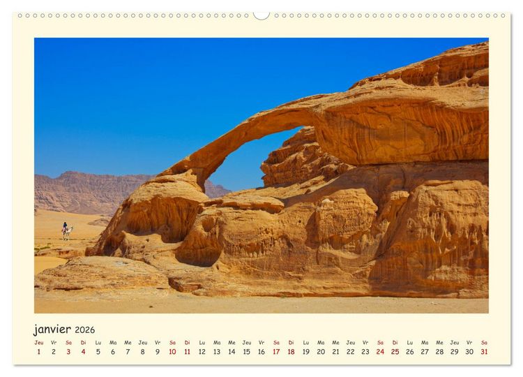 Produktbild: Jordanie - impressions de paysages et d'h&eacute;ritages (Calendrier mural 2026 DIN A2 vertical), CALVENDO calendrier mensuel