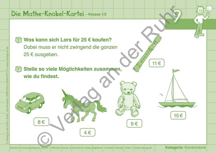 Produktbild: Die Mathe-Knobel-Kartei &ndash; Klasse 1/2