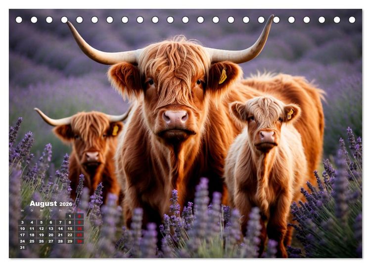 Produktbild: Highland K&uuml;he (Tischkalender 2026 DIN A5 quer), CALVENDO Monatskalender