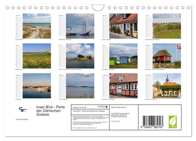 Produktbild: Insel &AElig;r&oslash; - Perle der D&auml;nischen S&uuml;dsee (Wandkalender 2026 DIN A4 quer), CALVENDO Monatskalender