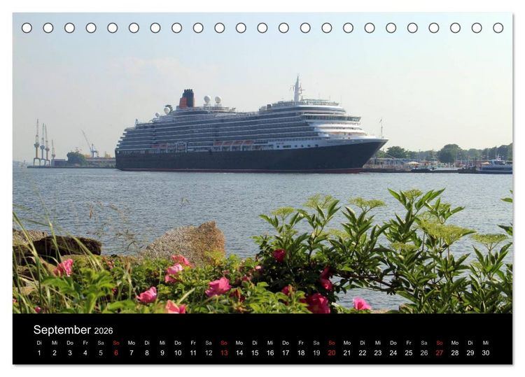 Produktbild: Cruiseliner in Warnem&uuml;nde (Tischkalender 2026 DIN A5 quer), CALVENDO Monatskalender