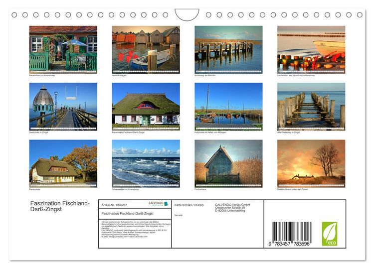 Produktbild: Faszination Fischland-Dar&szlig;-Zingst (Wandkalender 2026 DIN A4 quer), CALVENDO Monatskalender