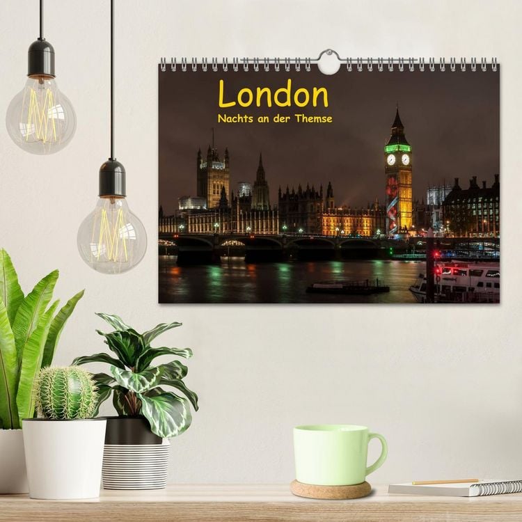 Produktbild: London - Nachts an der Themse (Wandkalender 2026 DIN A4 quer), CALVENDO Monatskalender