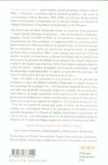 Produktbild: Ecrits autobiographiques. Le Docteur Jivago