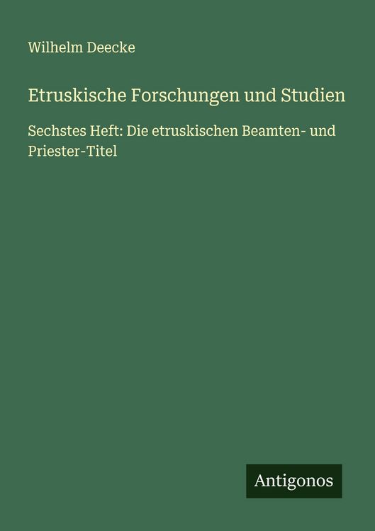 Produktbild: Etruskische Forschungen und Studien