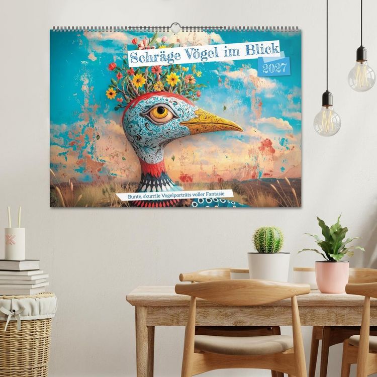 Produktbild: Schr&auml;ge V&ouml;gel im Blick (Wandkalender 2027 DIN A2 quer), CALVENDO Monatskalender