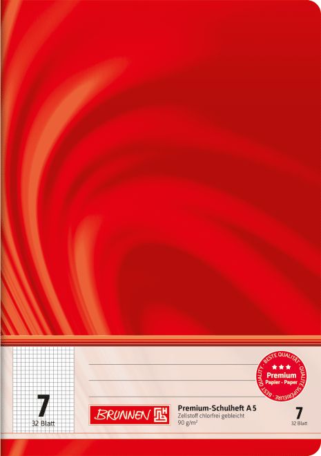 Produktbild: Brunnen Schulheft Premium Vivendi | A5, Lineatur 7, 32 Blatt, rot