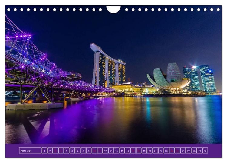 Produktbild: Metropolen - Asiens sch&ouml;nste St&auml;dte bei Nacht (Wandkalender 2027 DIN A4 quer), CALVENDO Monatskalender
