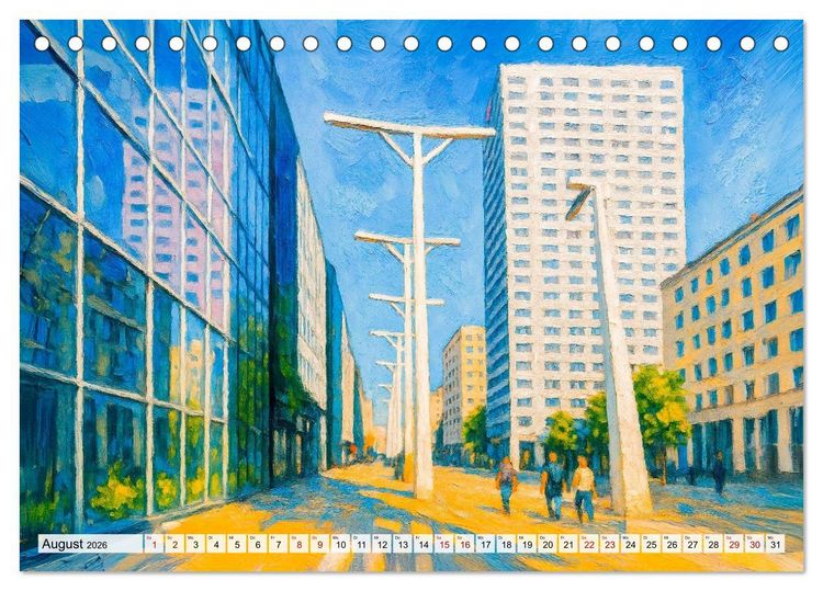 Produktbild: Warschau Impressionen - Historische Orte in leuchtenden Farben (Tischkalender 2026 DIN A5 quer), CALVENDO Monatskalender