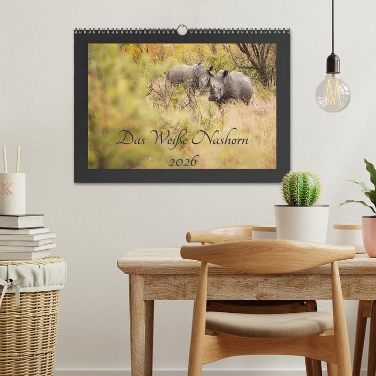 Produktbild: Das Wei&szlig;e Nashorn (Wandkalender 2026 DIN A3 quer), CALVENDO Monatskalender