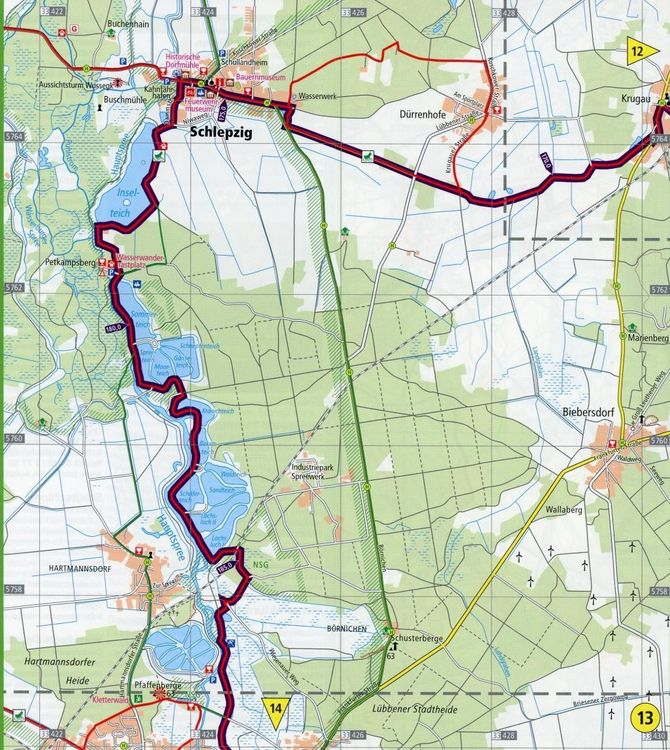 Produktbild: Publicpress Leporello Radtourenkarte Gurkenradweg Spreewald 1:50.000
