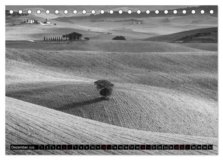 Produktbild: Toscana - monocromatico (Tischkalender 2026 DIN A5 quer), CALVENDO Monatskalender