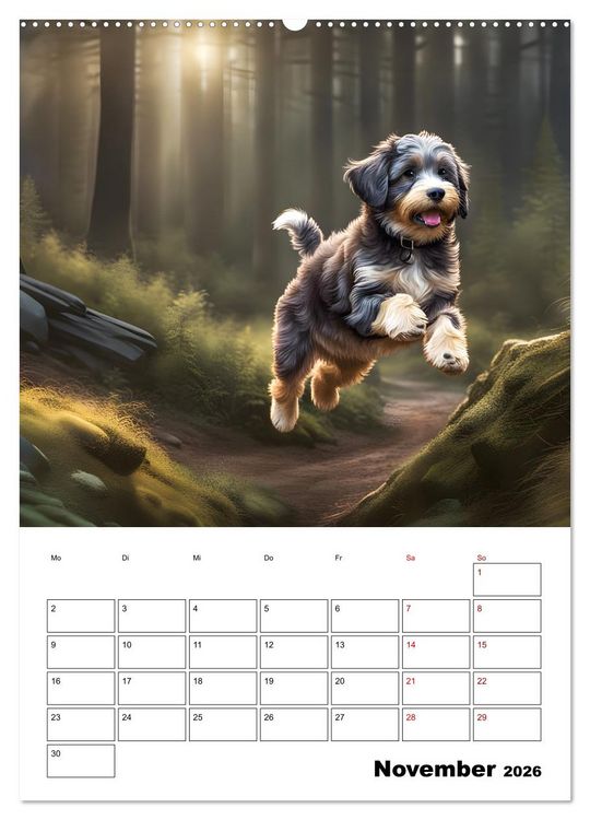 Produktbild: Aussiedoodle - Hunde zum Liebhaben (hochwertiger Premium Wandkalender 2026 DIN A2 hoch), Kunstdruck in Hochglanz
