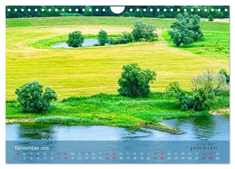 Produktbild: der elbestrom landschaft (Wandkalender 2026 DIN A4 quer), CALVENDO Monatskalender