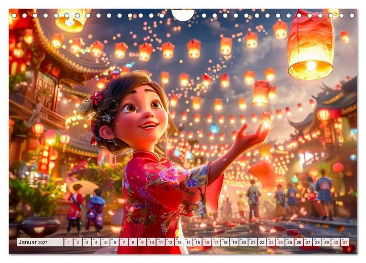 Produktbild: Chinesische Fantasy - Szenen inspiriert von Anime und Tradition (Wandkalender 2027 DIN A4 quer), CALVENDO Monatskalender