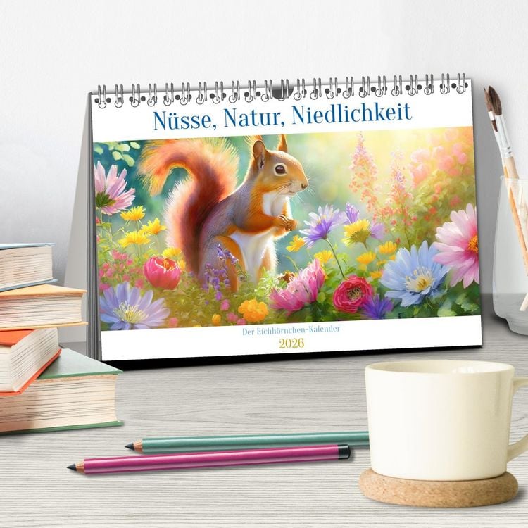 Produktbild: Der Eichh&ouml;rnchen-Kalender (Tischkalender 2026 DIN A5 quer), CALVENDO Monatskalender