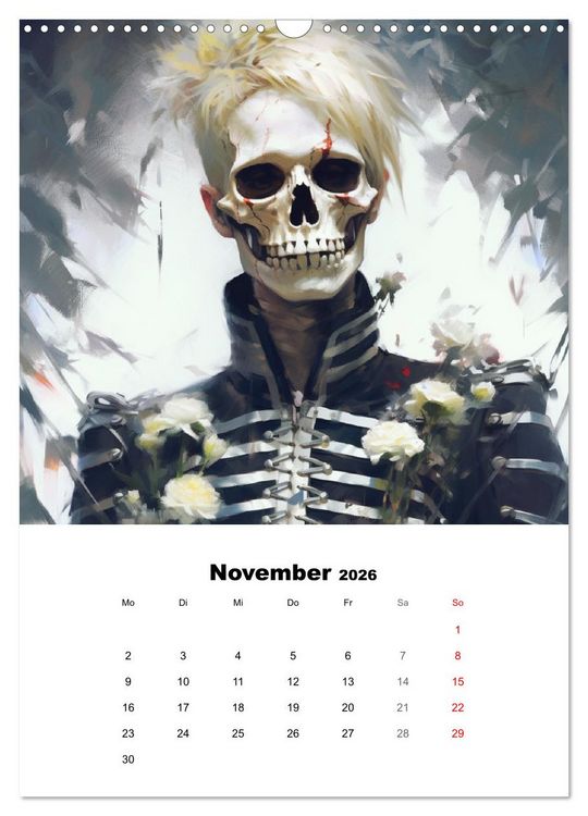 Produktbild: Gothic-Flower-Punk. D&uuml;ster-romantische Kunst (Wandkalender 2026 DIN A3 hoch), CALVENDO Monatskalender