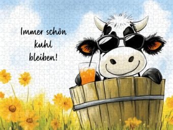 Produktbild: CALVENDO Puzzle Kuhl bleiben | 1000 Teile Lege-Gr&ouml;&szlig;e 64x48cm Foto-Puzzle f&uuml;r gl&uuml;ckliche Stunden