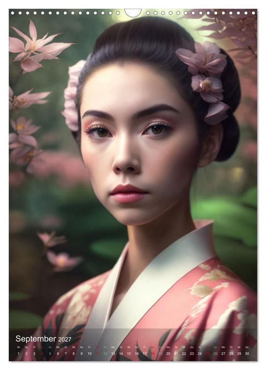 Produktbild: Wundersch&ouml;ne Portraits Japanischer Geishas (Wandkalender 2027 DIN A3 hoch), CALVENDO Monatskalender